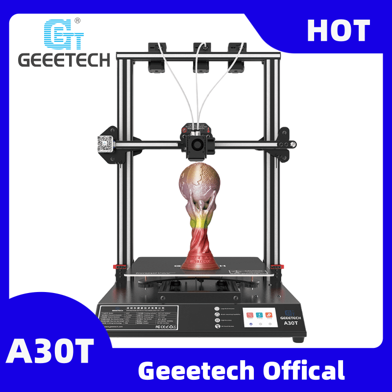 3D Printer, Geeetech, A10T, 220V, FDM, USB, 60mm/s, Black