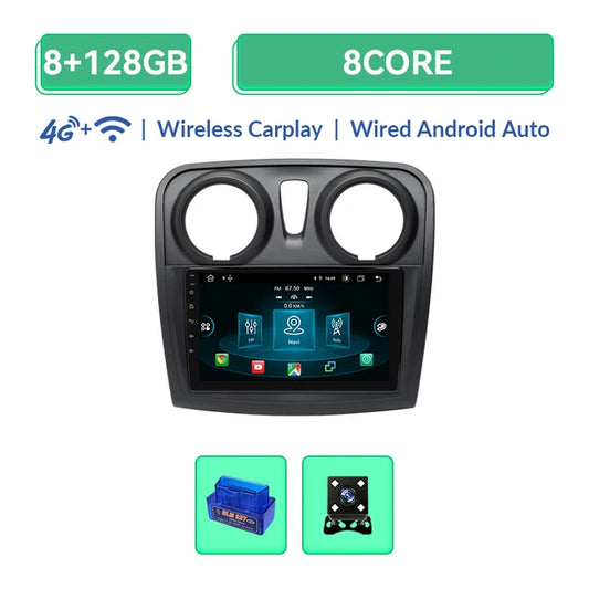 Wireless Speakers  V2C (8G 128G) Carplay Android 12 Renault Logan 2 Sandero 2014-2019 4G GPS Autoradio DSP IPS