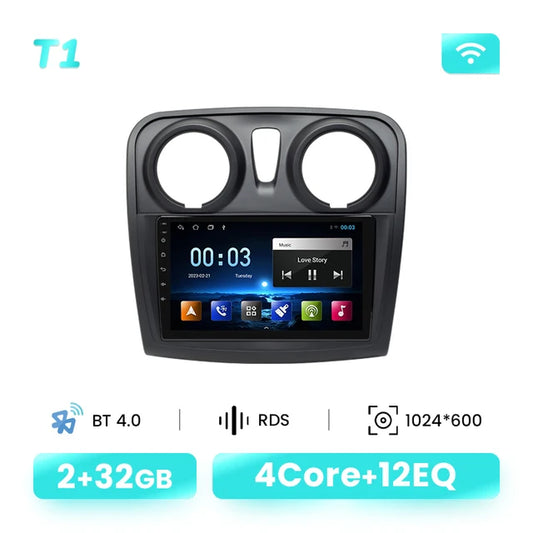 Wireless Speakers, , T1, AI Voice, 8G 128G, Renault Logan 2 Sandero 2014-2019, 4G GPS Autoradio DSP IPS.