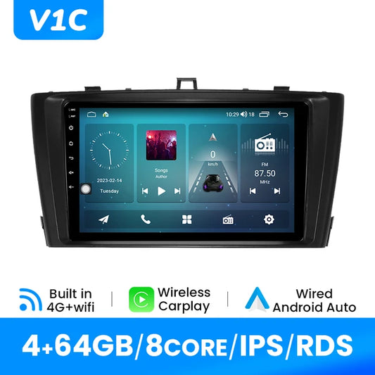 Wireless CarPlay Multimedia Player, , V1C, Android 12, 4GB RAM 64GB ROM, 8GB RAM 128GB ROM, Toyota Avensis 2008-2015, 4G WiFi GPS Navigation DSP IPS.