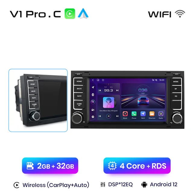 WiFi Controlled, V1 Pro C, 2GB 32GB, Android Auto Radio, Volkswagen VW Touareg Multivan T5 Transporte 2004-2009, Carplay Car Multimedia GPS, 2 din autoradio