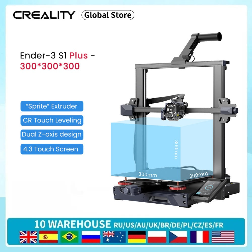 3D Printer, Ender-3 S1 PRO, 220V, FDM, 100mm/s, 2 PLA, Black