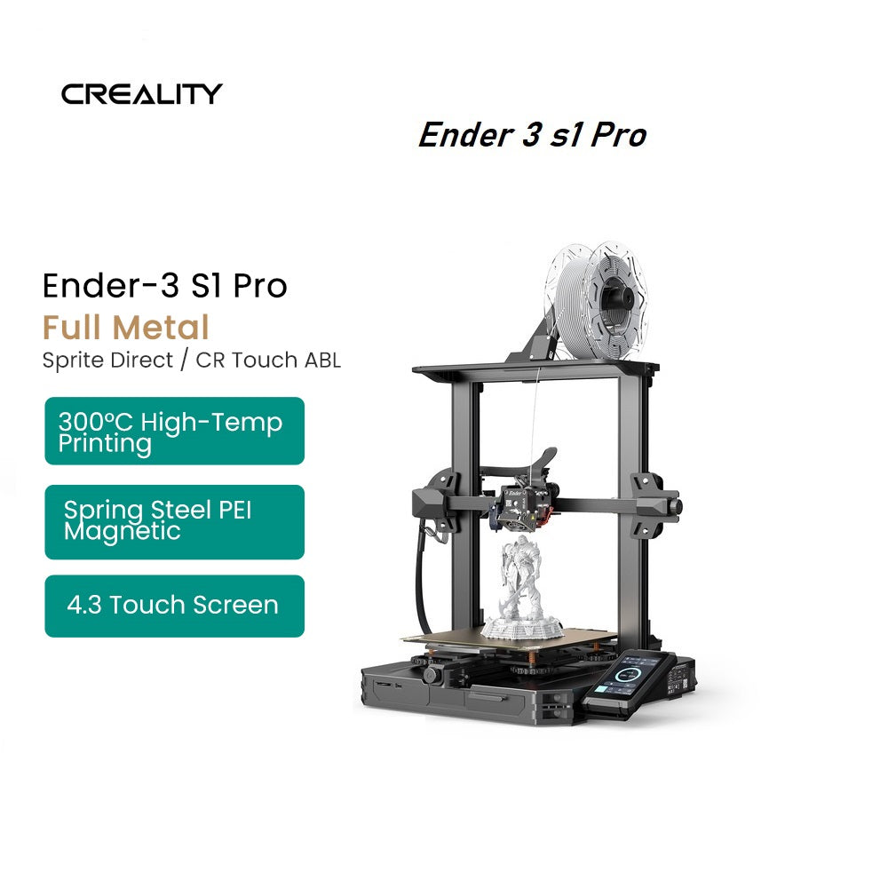 3D Printer, Ender 3 S1, 220V, FDM, 100mm/s, Self Assemble, 2 PLA, Black