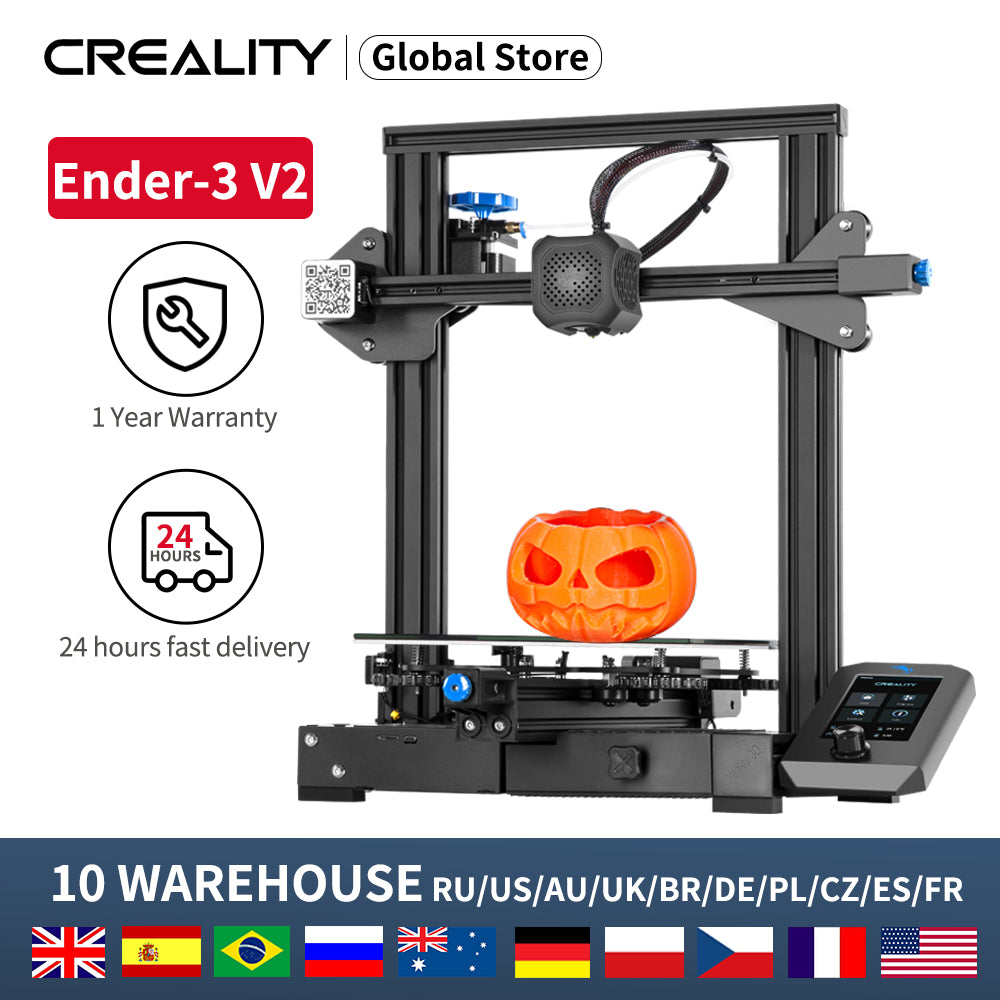 3D Printer, Ender, V2, 220V, Silent Mainboard, LCD, Filament Detection, Black