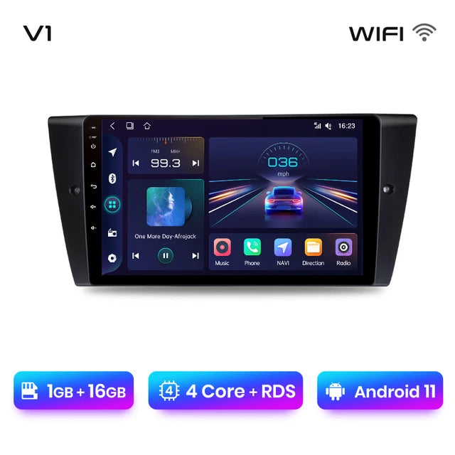 WiFi Controlled, V1 (1GB-16GB), BMW 3-Series E90 E91 E92 E93, CarPlay Android Auto, intelligent systems, 2 din DVD, No 2din, Black, Standard Size