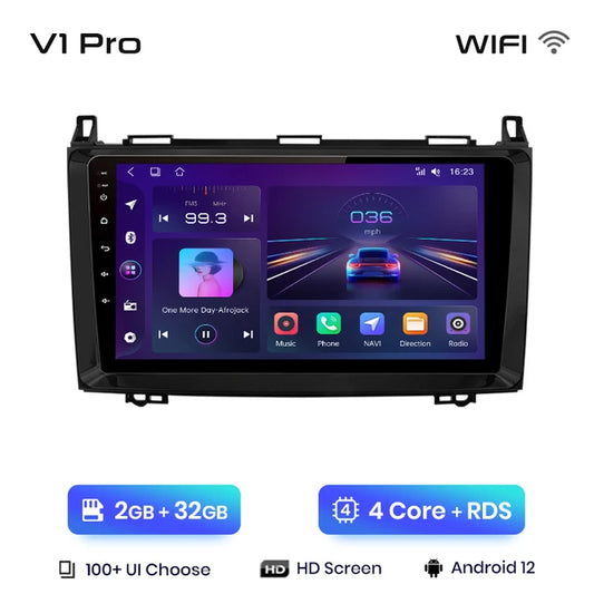 WiFi Controlled, V1 Pro, 2GB-32GB, Car Radio, Mercedes Benz W169 W245 B200 W906 Sprinter W639 Vito, CarPlay Android Auto, No 2din DVD