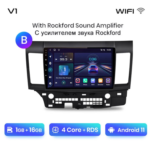 WiFi Controlled, V1, 16GB, Car Radio, Mitsubishi Lancer 2007 - 2013, CarPlay Android Auto, Intelligent System, No 2 din DVD