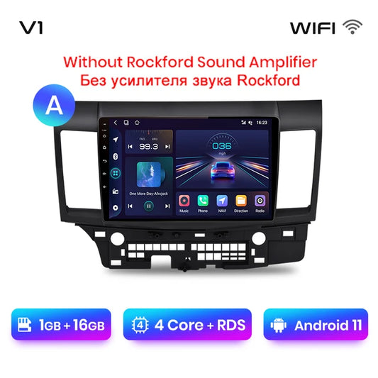 WiFi Controlled, V1 (1GB-16GB), Car Radio, Mitsubishi Lancer 2007-2013, wireless CarPlay Android Auto, intelligent systems, No 2 din DVD