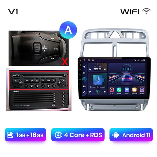 WiFi Controlled, V1 (1GB-16GB), Car Radio, Peugeot 307 307CC 307SW 2002-2013, Wireless CarPlay Android Auto, Intelligent Systems, No 2 din, DVD