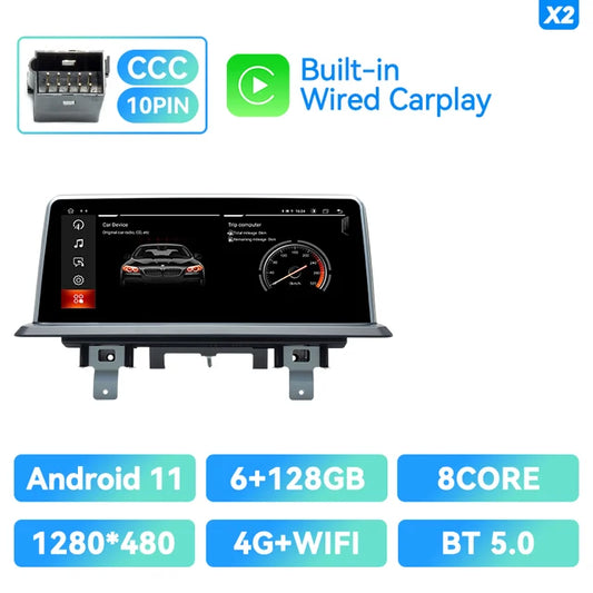 WiFi Controlled, 8 Core-6G, 128G, Carplay Android 12, 6GB+128GB, Car Stereo Multimedia For BMW 1 Series E87 E81 E82 E88 CCC CIC Auto Radio GPS Navigation IPS Screen, Color: N/A, Size: N/A.