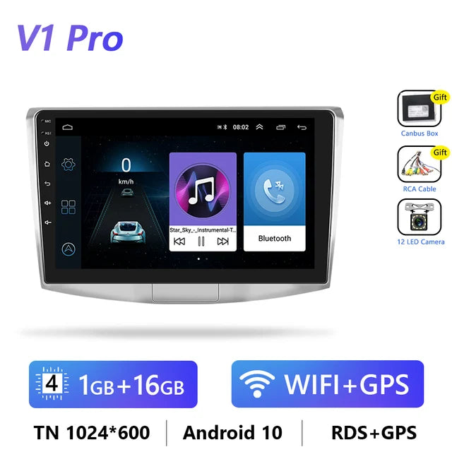 WiFi Controlled, Volkswagen Passat B6 B7 B8 CC 2007-2021, 1G+16G Cam, Carplay Android Auto, GPS Stereo, Black, 2din