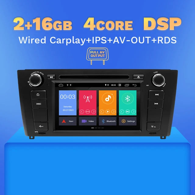 WiFi Controlled, 4Core 2GB 16GB, Carplay Qcta Core 2 Din Android 12 Car Radio DVD For BMW E87 1 Series E88 E82 E81 I20 GPS 4GB Navigation Multimedia DSP RDS IPS, Black, Size N/A