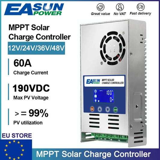 Workstation, 60A MPPT Solar Charge Controller, Lead Acid Lithium Battery, Regulador, LCD.