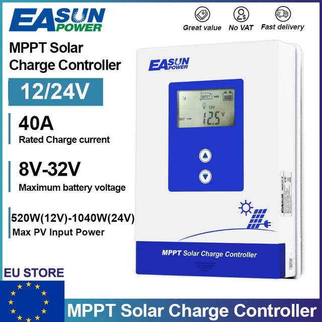 Workstation, MPPT 60A Solar Charge Controller, Lead Acid Lithium Battery, 12/24/36/48V Auto, LCD