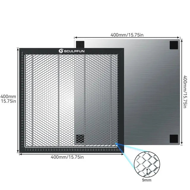 Working Table, For Laser Engraver, Honeycomb, 400x400mm, Gray