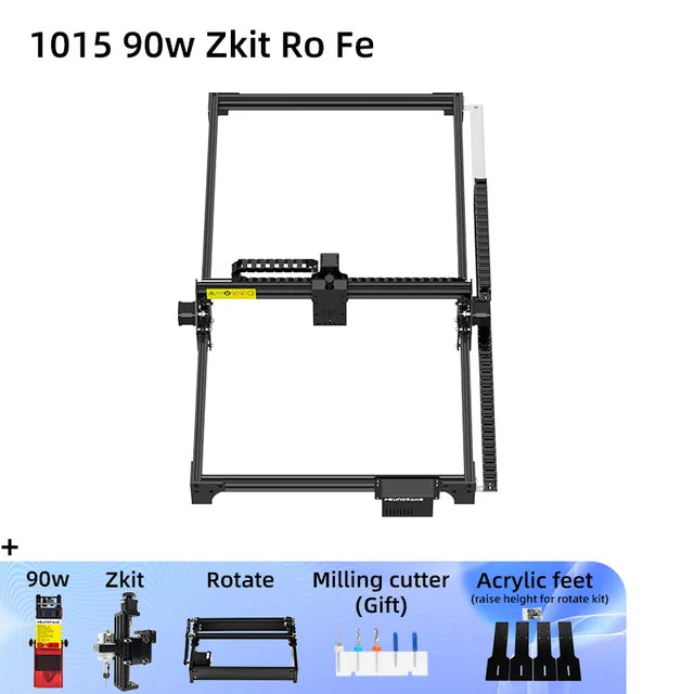 Wood Router, 1015 90w Zkit Ro Fe, 160W Air Assist Pump, Laser Engraver Machine, Cnc Router Desktop, Wood Printer, Laser Engraving And Cutting Machine