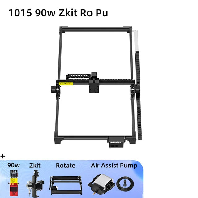 Wood Router, 1015 90w Zkit Ro Pu, 160W Air Assist Pump, Laser Engraver Machine, Laser Engraving And Cutting Machine, CNC Router, Desktop