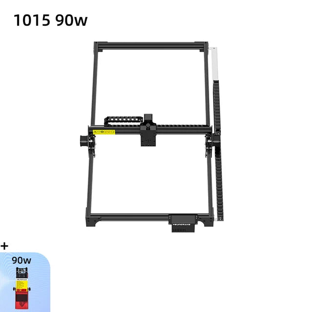 Wood Router, 1015 90w Model, Engraver and Cutter, Air Assist Pump, Laser Printer, CNC Router, Desktop, 160W Power, Wood Engraving, Black