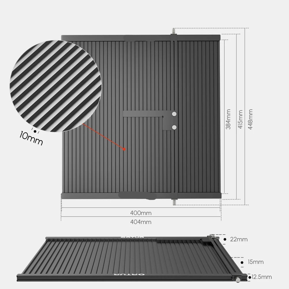 Work Table, LEP Aluminum Board, For laser Engraver, 400x448mm, Black