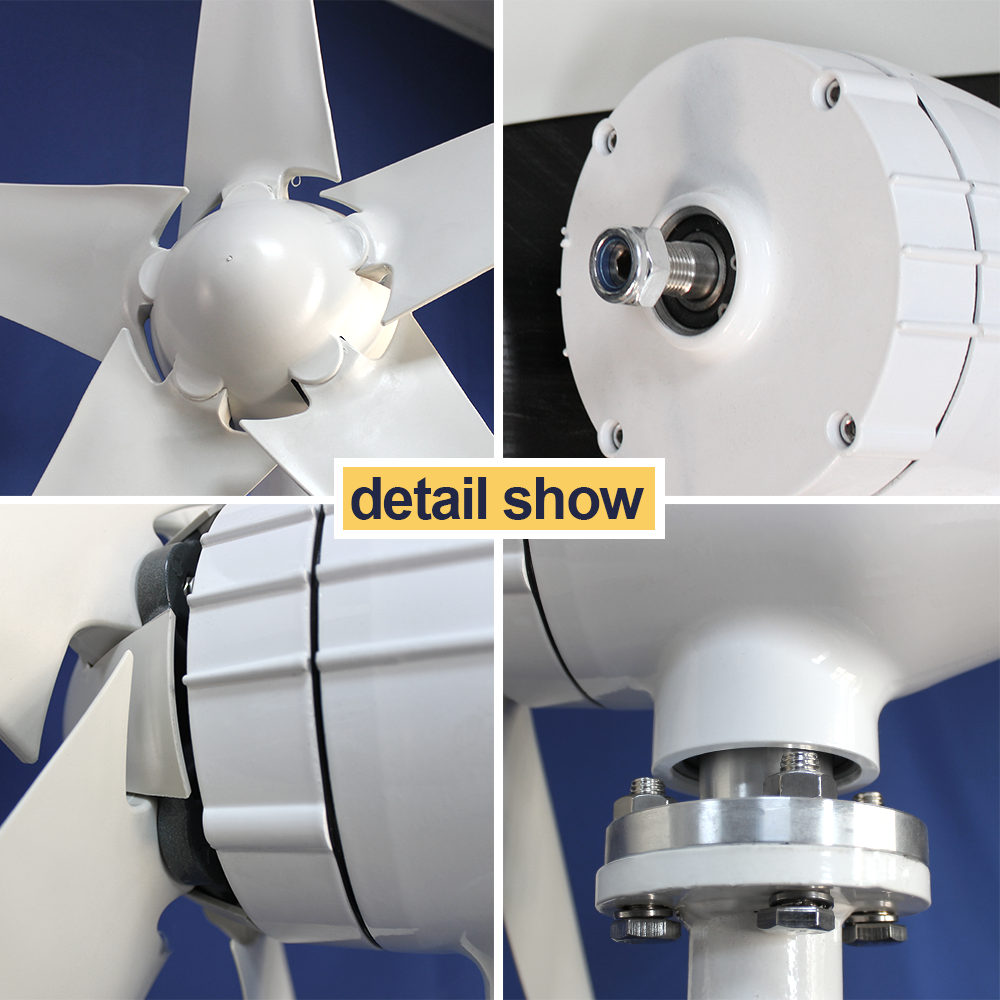 1000W 12/24V Low Noise Wind Turbine 12.8v100Ah LiFePo4 Home Energy System