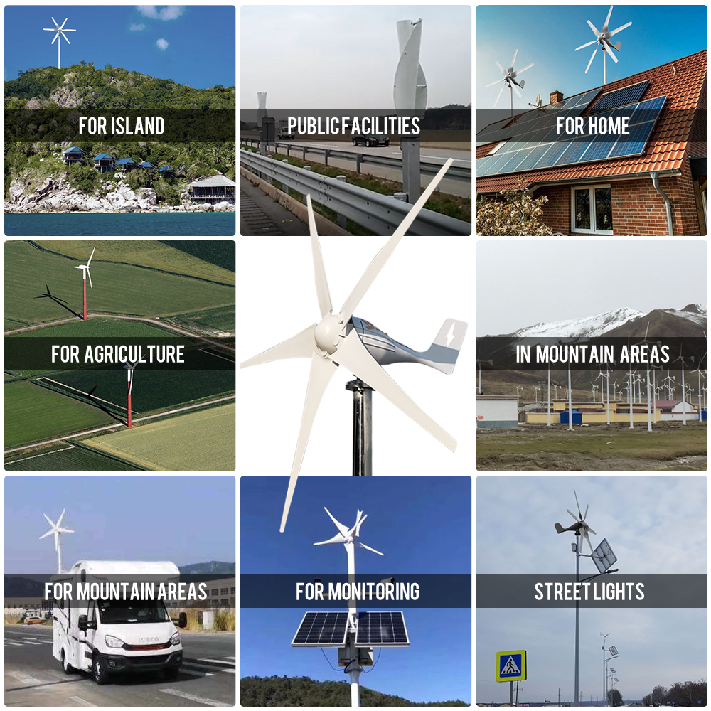 1000W 12/24V Low Noise Wind Turbine 12.8v100Ah LiFePo4 Home Energy System