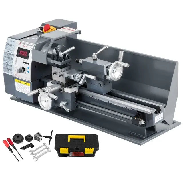 Wood Lathe, 210 x 400 mm 750W2 Variable Speed Mini Lathe, Digital Display, Wood/Metal Turning, 220V