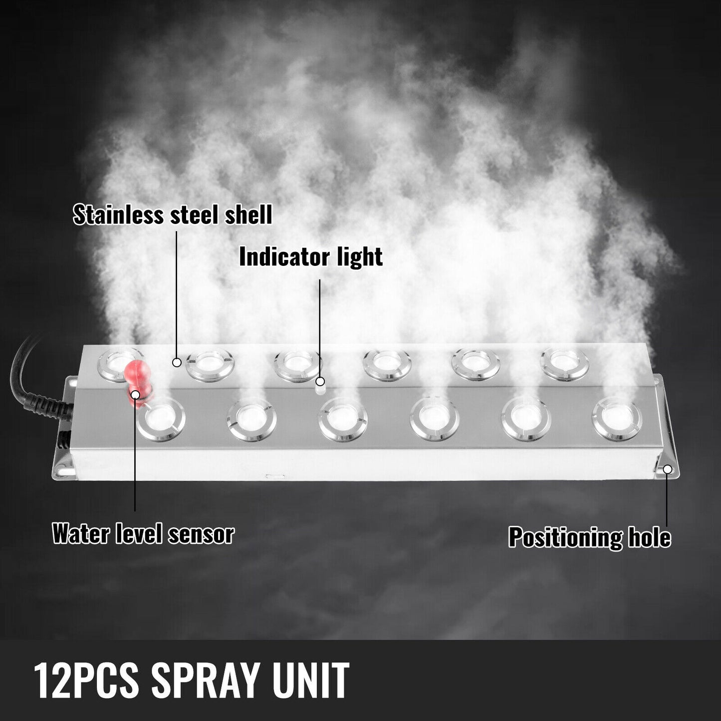 12-Head Ultrasonic Sprayer with Waterproof Power Supply for Home & Garden - High Quality, Affordable