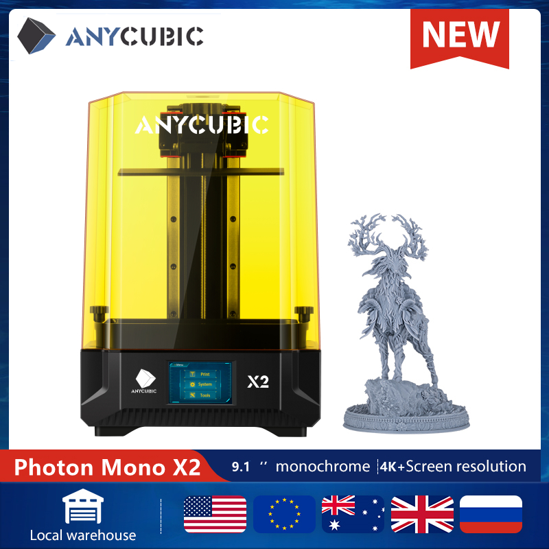 3D Printer, Photon, Mono X2, 4K Monochrome LCD, UV Resin, Yellow