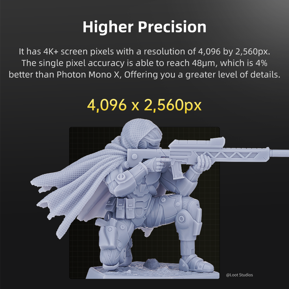 3D Printer, Photon, Mono X2, 4K Monochrome LCD, UV Resin, Yellow