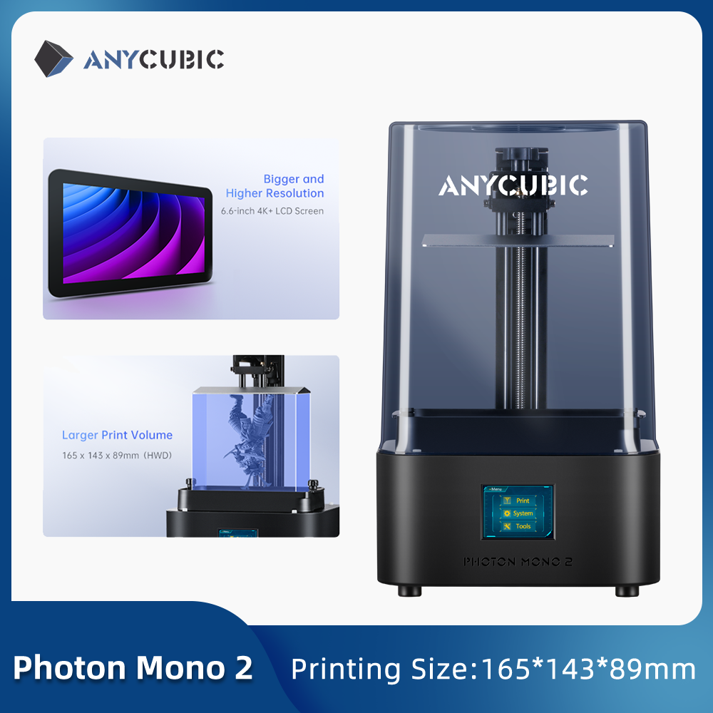 3D Printer, Anycubic, Photon Mono 2, 220V, LCD, UV Resin, USB, 4L, Black