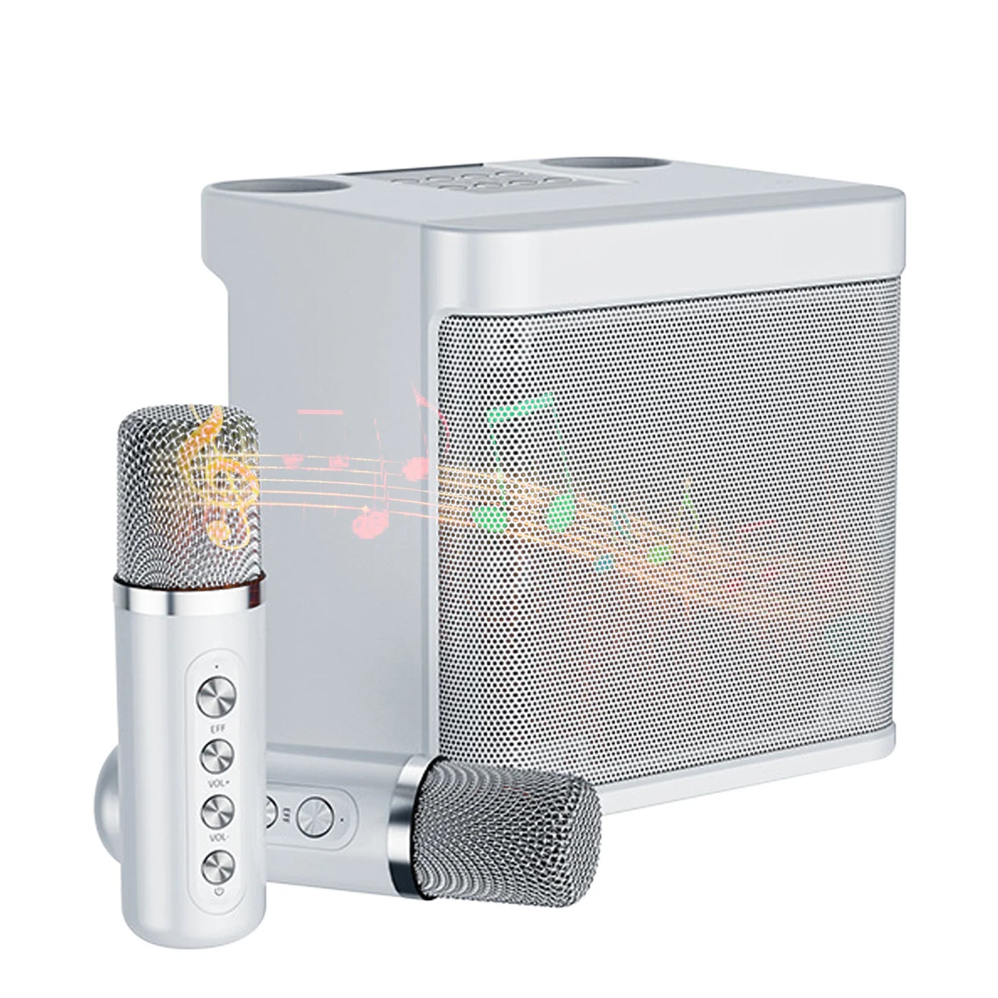 Wireless Speakers  Ys-203 100W High Power Portable Microphone Bluetooth Sound for Family Party Karaoke Black.