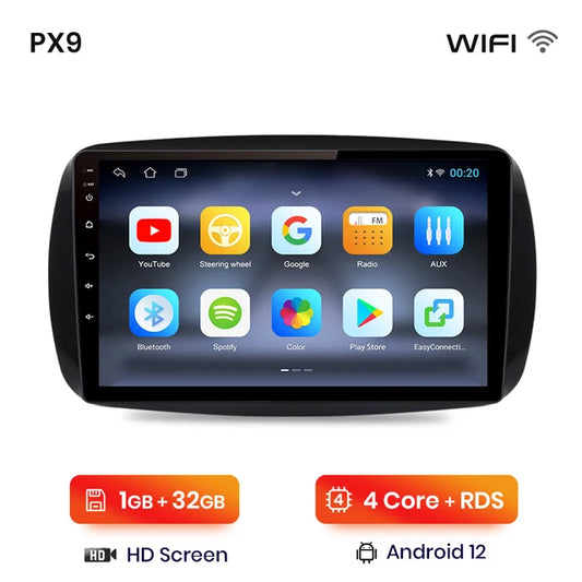 WiFi Controlled, PX9 Plus, Smart Fortwo 453 2014 - 2020, CarPlay Android Auto No DVD, Wireless, Color: [Color], Size: [Size]