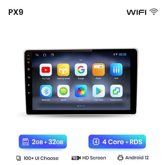 WiFi Controlled,  PX9 Plus Car Radio, Toyota Verso R20 2009-2018, wireless CarPlay Android Auto, No DVD