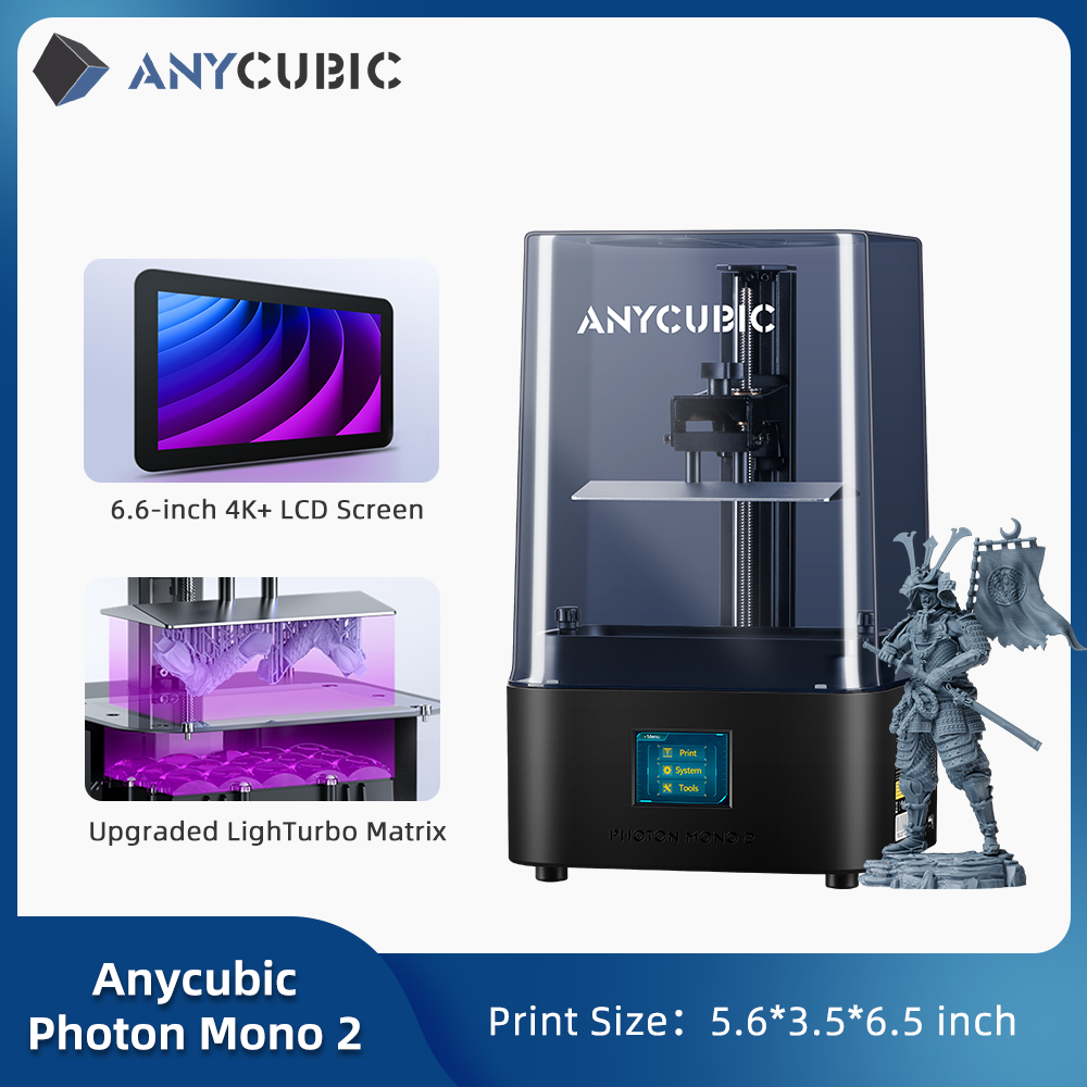 3D Printer, Anycubic, Photon Mono 2, Add WS2, 2L, 16cm, LCD, UV Resin, Black