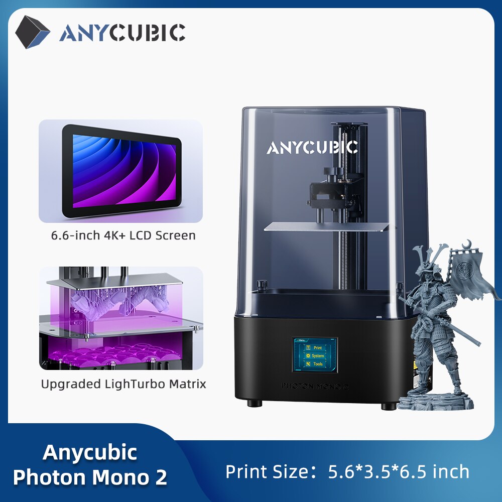 3D Printer, Anycubic, Photon Mono 2, WS2, LCD, UV Resin, Black