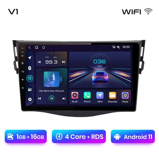 WiFi Controlled, V1, 1GB RAM, 16GB Storage, AI Voice, Wireless CarPlay, Android Auto, Toyota RAV4, 2007-2011, 4G, Car Multimedia GPS, 2din autoradio