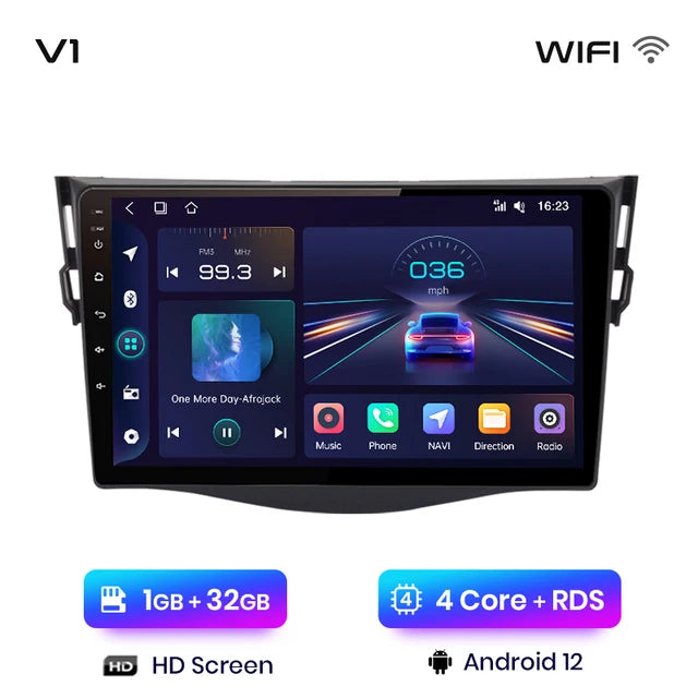 WiFi Controlled, V1 AI Voice CarPlay Android Auto Radio for Toyota RAV4 2007-2011, 1GB, 32GB, 4G Multimedia GPS 2din autoradio