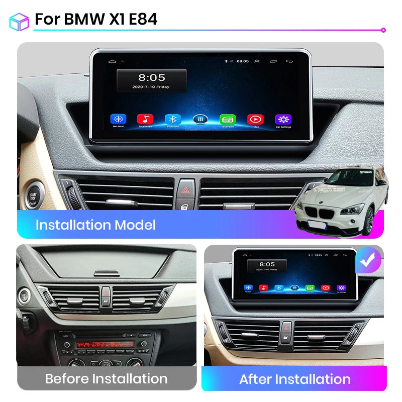 Wireless Speakers  V1 AI Voice Radio for BMW X1 E84 2009-2015, Car Multimedia GPS 2din autoradio, No System 4-64GB, Black, No size.