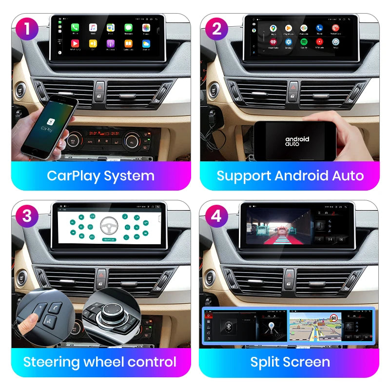 Wireless Speakers  V1 AI Voice CarPlay Android Auto Radio for BMW X1 E84 2009-2015 4G Multimedia GPS 2din autoradio No System 6-128GB Black