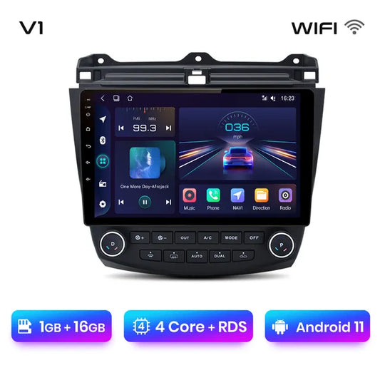 WiFi Controlled, , V1 AI Voice Wireless CarPlay Android Auto Radio for Honda Accord 7 2003-2008 4G Car Multimedia GPS 2din autoradio, 1GB RAM 16GB storage, Black