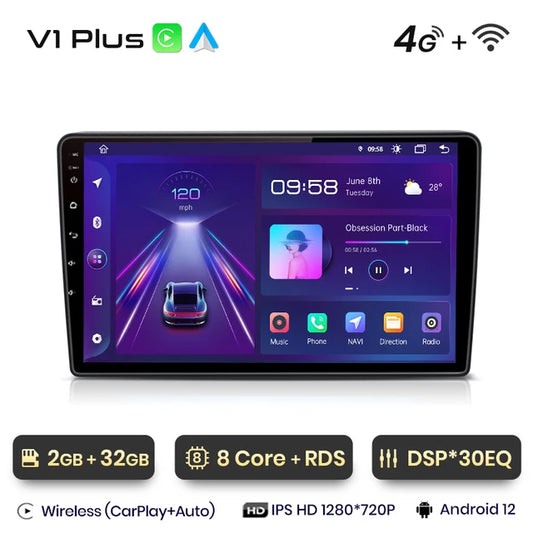 WiFi Controlled, PL V1 Plus, 2GB 32GB, AI Voice, Android Auto Radio, Opel Zafira B Astra H 2005-2014, Carplay, 4G, Car Multimedia GPS, 2din autoradio.