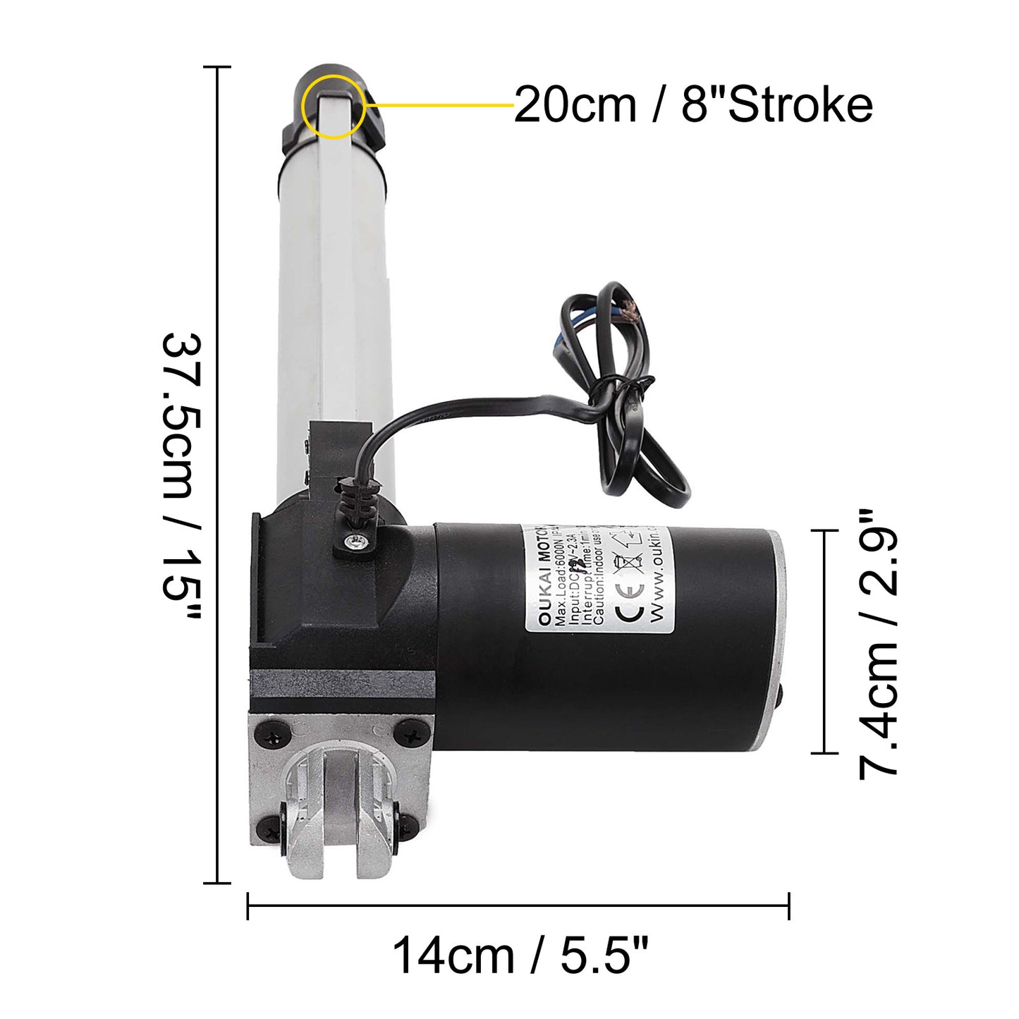 Contrôleur d'actionneur linéaire 12 V, moteur électrique à course de 400 mm par VEVOR