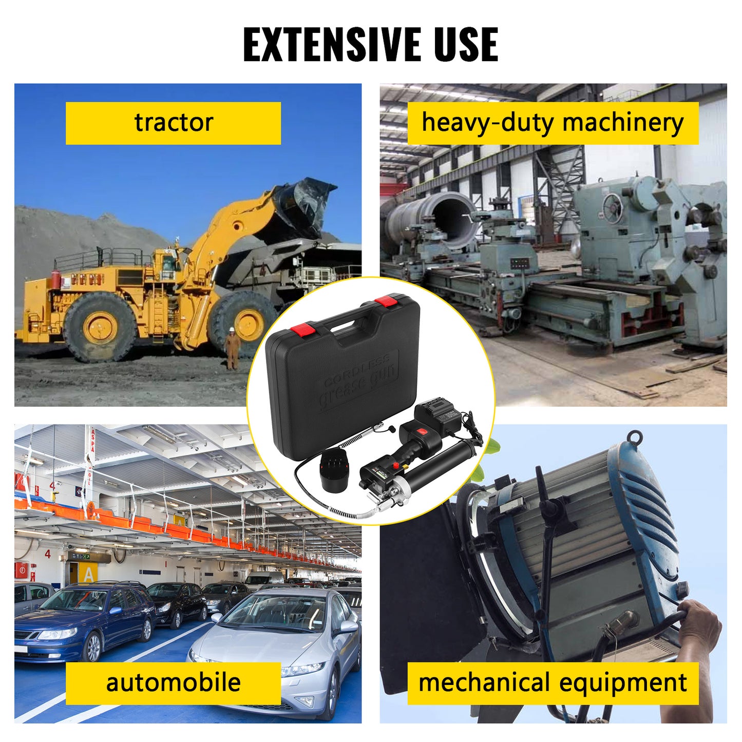 18V Portable Grease Gun with LCD Display, Automatic 10000PSI Oil Tool