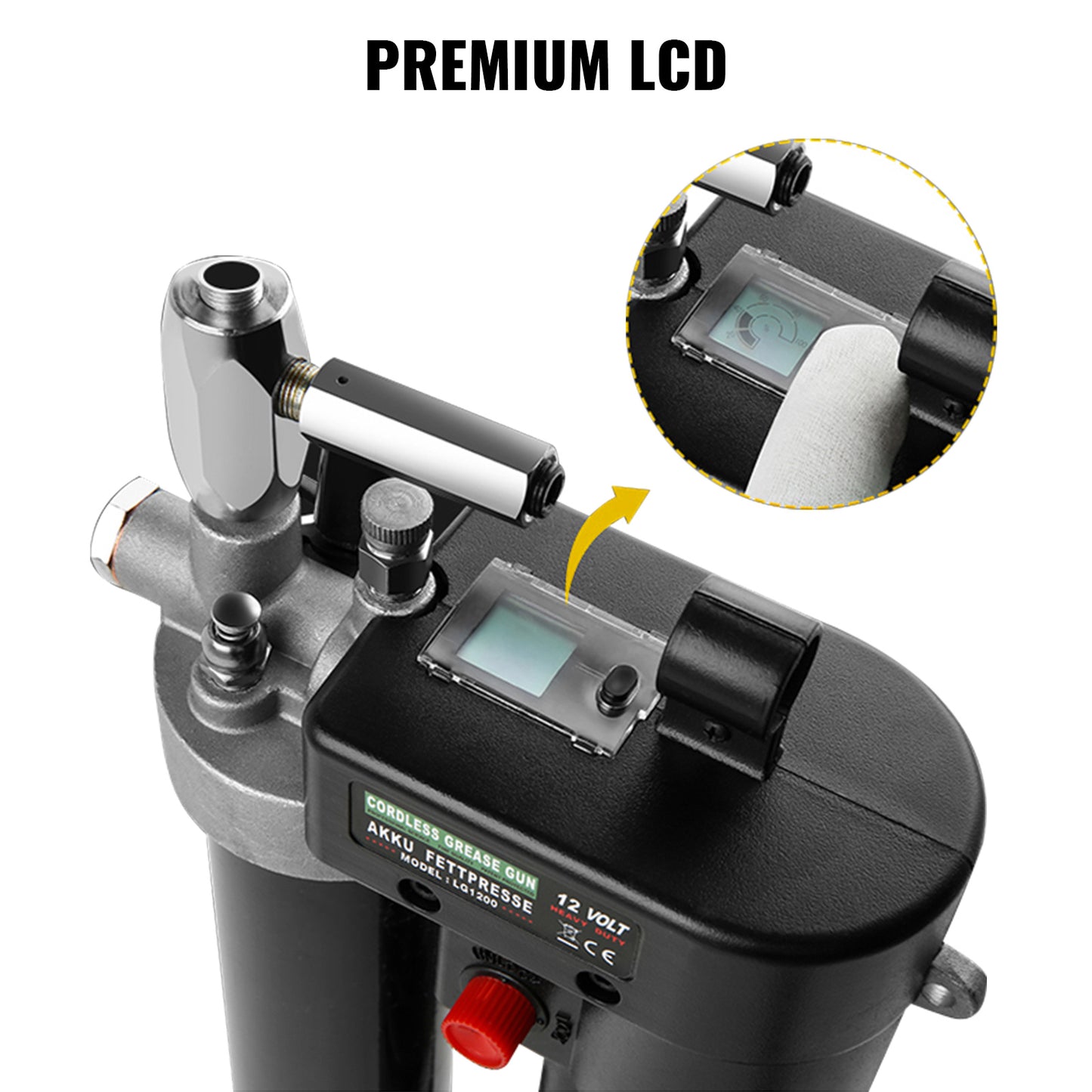 18V Portable Grease Gun with LCD Display, Automatic 10000PSI Oil Tool