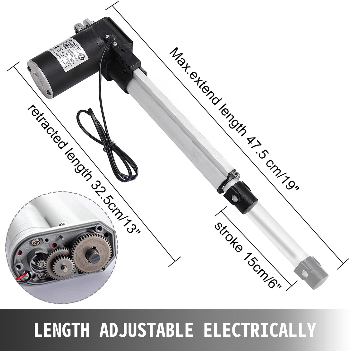 12V Linear Actuator Motor Controller with Mounting Bracket - 6000N