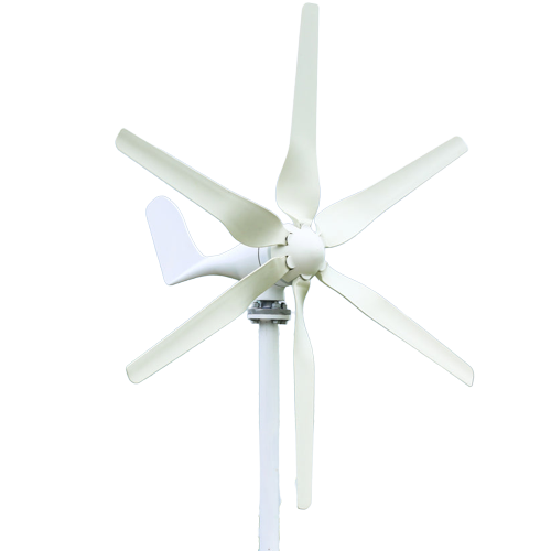 Wind Turbine Generator, 12V, 500W, Charge Controller, 5 Blades, White