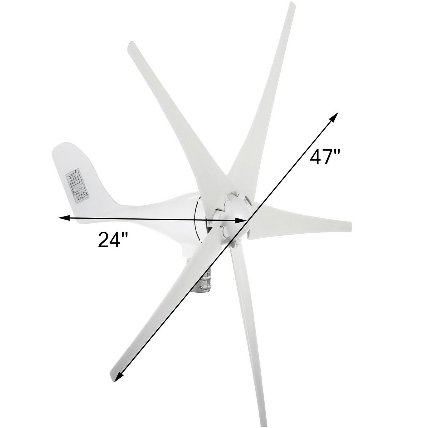 Wind Turbine Generator, Vevor, 12V, 500W, 5 Blade, White