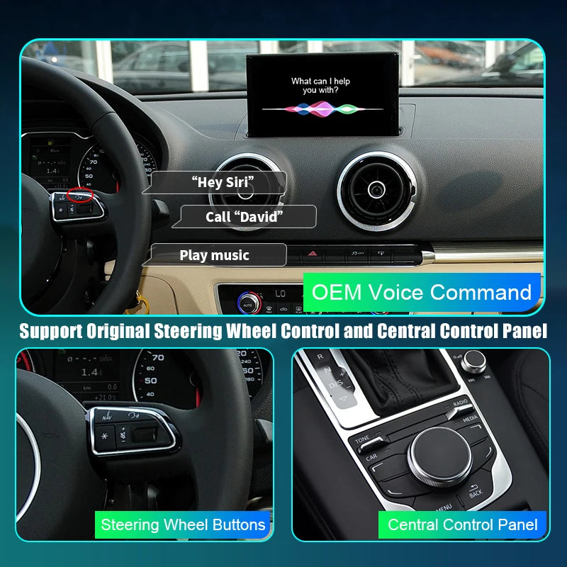 Wireless Speakers, , Audi A3 MIB2 2013-2018, Mirror Link AirPlay Navigation, 8.3 Inch, CLU