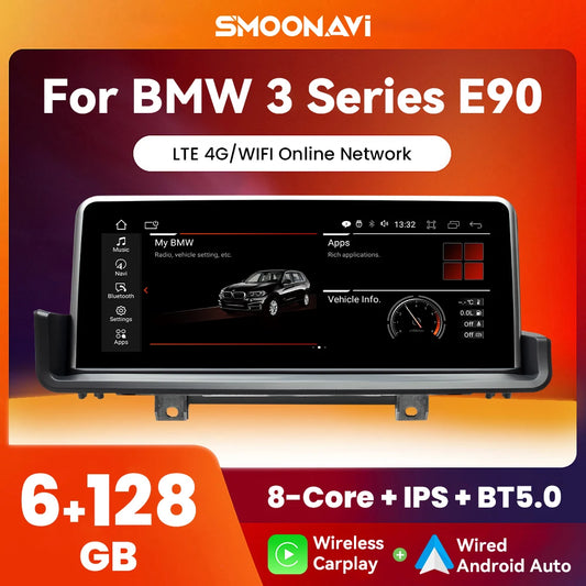 Wireless Speakers, , Car Multimedia Player BMW E90 E91 E92 E93 2005-2012 Idrive, 6G 128G IPS Screen, Android 12, 4G Wifi, GPS DSP, 2-32GB, Black.