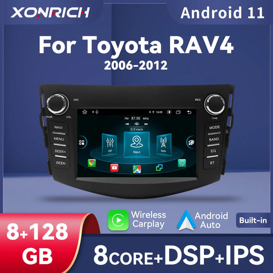 Wireless Speakers, , RAV4 2006-2012, Android 12, 8GB/128GB, Stereo Audio Video, 2GB/32GB, OBD2 Cam